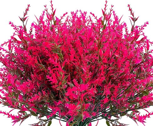Orindnely Artificial Lavender Flowers10 Bundles UV Resistant Plastic Shrubs for Indoor/Outdoor Hanging Flowerpot and Windows Decorations Garden Decor（Purple） in Saudi Arabia