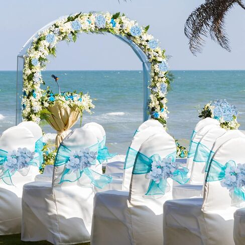 32 قطعة من زهور الكوبية الاصطناعية من Auihiay رؤوس زهرة الكوبية البيضاء مع سيقان لحفلات الزفاف المركزية لتزيين حفلات المنزل والحديقة in Kuwait