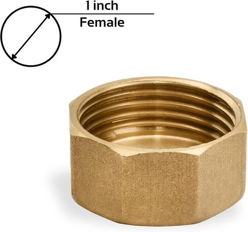Pipe Cap Lid 1" Female Brass Pipe Cap NPT 1 inch Female Pack of 1 in Saudi Arabia