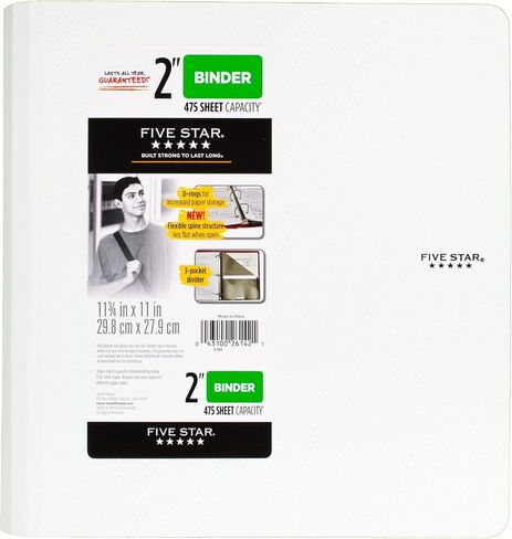 Five Star 1 Inch 3 Ring Binder, Plastic, Red (38896) in Saudi Arabia