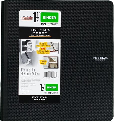 Five Star 1 Inch 3 Ring Binder, Plastic, Red (38896) in Saudi Arabia