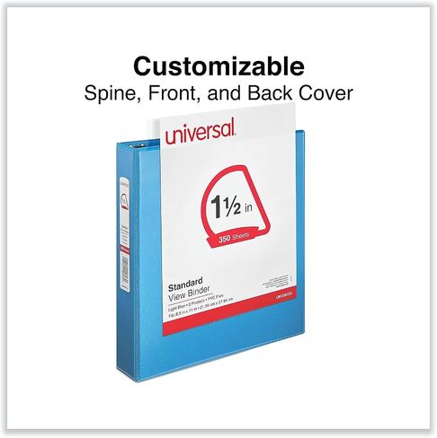 Universal UNV20723 11 بوصة × 8.5 بوصة 1.5 بوصة سعة 3 حلقات مائلة على شكل حرف D - أزرق فاتح in Kuwait