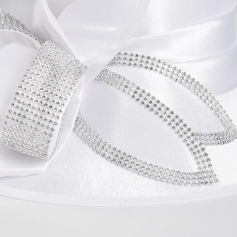 PGTEN Women Satin Dress Church Derby Hats w/Rhinestones - Elegant Headwear for Special Occasions in Saudi Arabia
