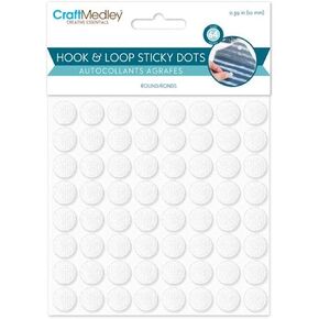 MULTICRAFT IMPORTS INC Hook Loop DOT ADHESV WHT, White Round, 3/8", 64/Pkg in Saudi Arabia