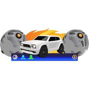 ملصق حائط لسيارة Rocket Battle Soccer League - اسم قابل للتخصيص - ديكور غرفة الأولاد - لوحة فنية جدارية لألعاب الأطفال - MOTIVODECORSPACES (سيارات الدفع الرباعي البيضاء) in Kuwait