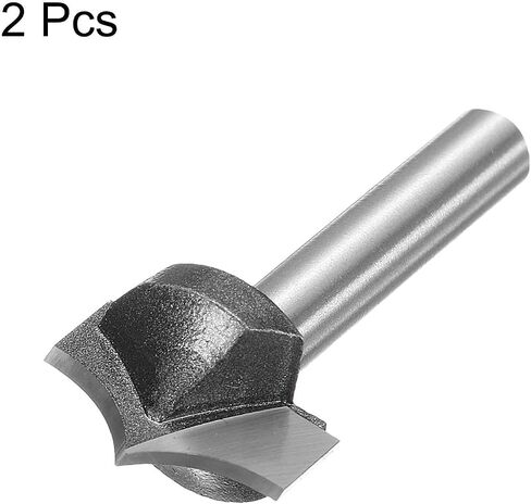 HARFINGTON قطعتان من رؤوس التوجيه المستديرة 3/8 بوصة نصف قطر 1/4 بوصة عرقوب 3/4 بوصة قطر القطع 2 فلوت مستدير فوق لقمة توجيه CNC لنحت 2D و3D أداة نقش الأعمال الخشبية in Saudi Arabia