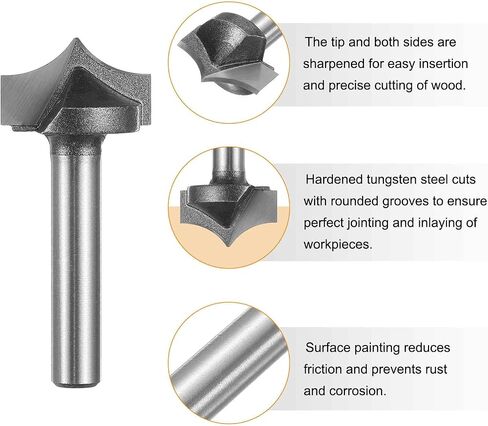 HARFINGTON قطعتان من رؤوس التوجيه المستديرة 3/8 بوصة نصف قطر 1/4 بوصة عرقوب 3/4 بوصة قطر القطع 2 فلوت مستدير فوق لقمة توجيه CNC لنحت 2D و3D أداة نقش الأعمال الخشبية in Saudi Arabia