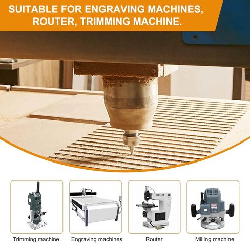HARFINGTON قطعتان من رؤوس التوجيه المستديرة 3/8 بوصة نصف قطر 1/4 بوصة عرقوب 3/4 بوصة قطر القطع 2 فلوت مستدير فوق لقمة توجيه CNC لنحت 2D و3D أداة نقش الأعمال الخشبية in Saudi Arabia