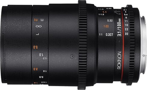 Rokinon Cine DS 100mm T3.1 ED UMC Full Frame Telephoto Macro Cine Lens for Canon EF Digital SLR Cameras (Renewed) in Saudi Arabia