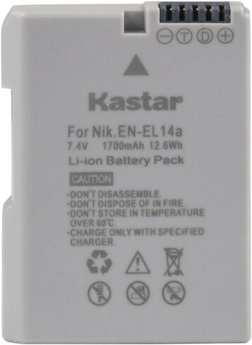Kastar Battery for Nik EN-EL14a, EN-EL14, ENEL14A, ENEL14 EL14 & Nik Coolpix P7000 P7100 P7700 P7800, D3100, D3200, D3300, D3400, D5100, D5200, D5300 DSLR, Df DSLR, D5600 Camera in Saudi Arabia