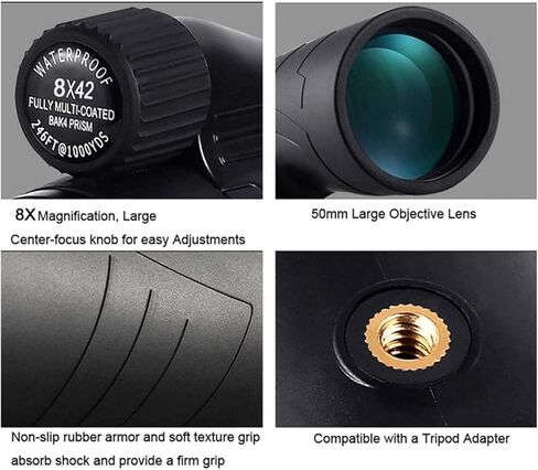 Portable Binoculars High Power, Waterproof Monocular Compact Telescope with High Power BAK4 Prism Lens Monocular for Bird Watching Theater Concerts Sport Games in Saudi Arabia