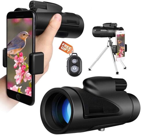 40X60 in Low Light telescopes, BAK4 Prism Monocular, Waterproof Fogproof Telescope for Bird Watching Camping in Saudi Arabia