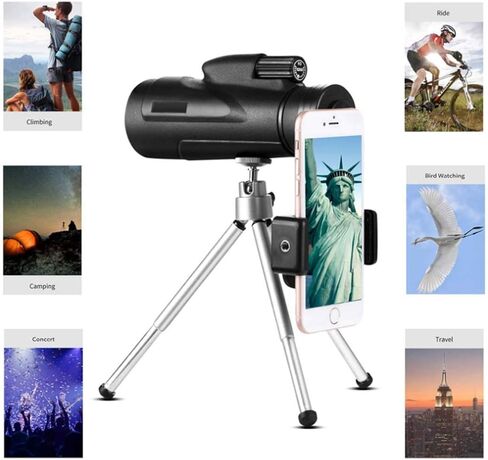 40X60 in Low Light telescopes, BAK4 Prism Monocular, Waterproof Fogproof Telescope for Bird Watching Camping in Saudi Arabia