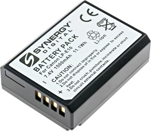 بطارية كاميرا رقمية Synergy، متوافقة مع كاميرا Canon DS126621 الرقمية، (ليثيوم أيون، 7.4 فولت، 1500 مللي أمبير) سعة عالية للغاية، بديلة لبطارية Canon LP-E10 in Saudi Arabia