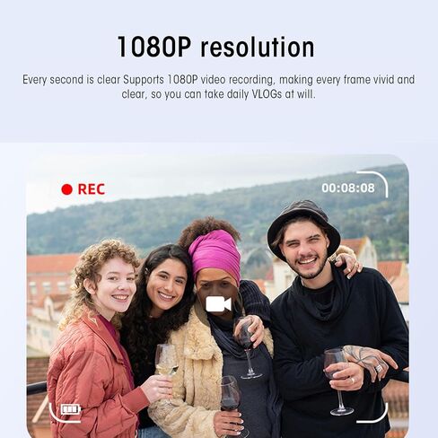 Small Camera 1080P HD Video Recorder, Keychain Digital Camcorder with LED Fill Light and Creative Filters, 0.96" HD Display, Portable Tiny Camera for Travel Vlog (Black Red) in Saudi Arabia