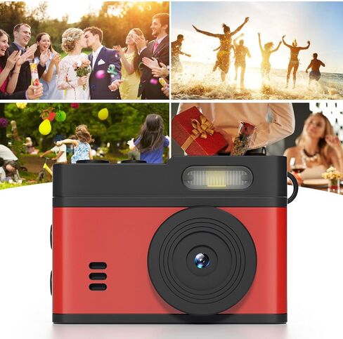 Small Camera 1080P HD Video Recorder, Keychain Digital Camcorder with LED Fill Light and Creative Filters, 0.96" HD Display, Portable Tiny Camera for Travel Vlog (Black Red) in Saudi Arabia
