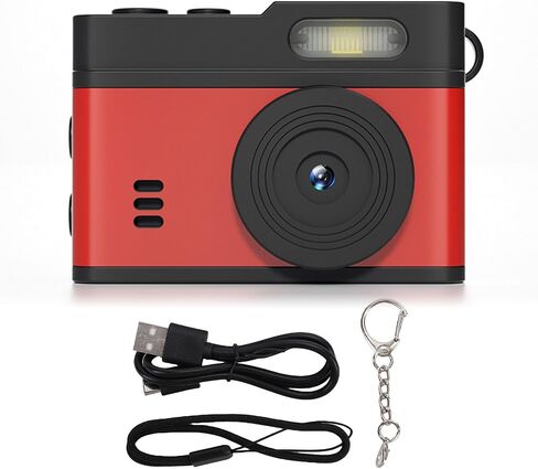 Small Camera 1080P HD Video Recorder, Keychain Digital Camcorder with LED Fill Light and Creative Filters, 0.96" HD Display, Portable Tiny Camera for Travel Vlog (Black Red) in Saudi Arabia