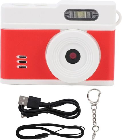 كاميرا Diydeg Mini Keychain، 0.96 بوصة 1080 بكسل 12 ميجابكسل كاميرا رقمية قديمة مع ضوء فلاش LED، شاشة ملونة، كاميرا فيديو صغيرة عتيقة الحركة، محمولة (أسود برتقالي) in Kuwait