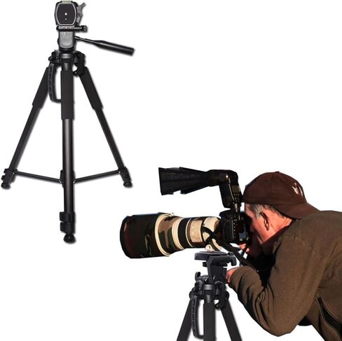 Pro Grade 75 inch Tripod + 72 inch Pro Monopod W/Convenient Carrying Case for for Nikon D750 Nikon D7200, D7100, D7000, D5300, D5200, D5100, D3300, D3200, D3100, D810, D800, D610, D600, 1 V1, D4, D4S, in Saudi Arabia
