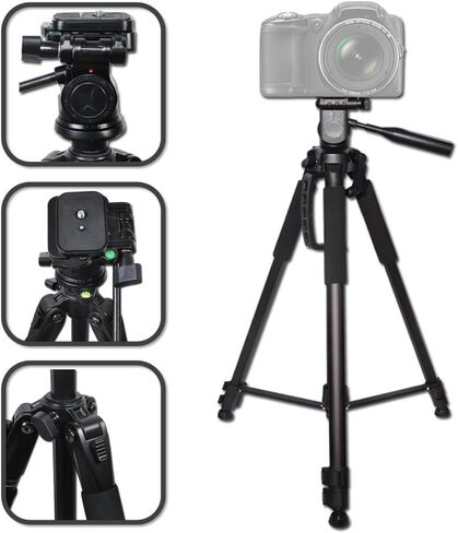 Pro Grade 75 inch Tripod + 72 inch Pro Monopod W/Convenient Carrying Case for for Nikon D750 Nikon D7200, D7100, D7000, D5300, D5200, D5100, D3300, D3200, D3100, D810, D800, D610, D600, 1 V1, D4, D4S, in Saudi Arabia