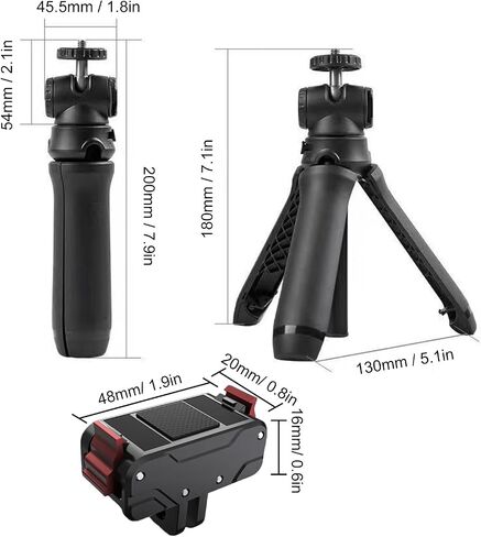 Yoidesu Camera Tripod with Magnetic Camera Mount, 4 Sections Extenable Foldable Selfie Stick with 360 Degree Ball Head, Compatible with Osmo Action 5 Pro/4/3 in Saudi Arabia
