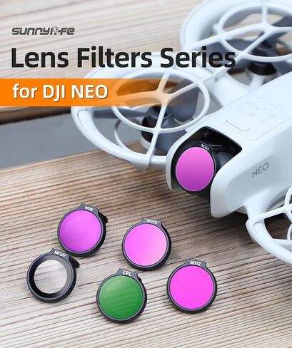 مرشحات زجاجية بصرية خفيفة للغاية لكاميرا الطيران DJI NEO الاحترافية MCUV+CPL+ND8+ND16+ND32+ND64، شفافية عالية وسطوع عالٍ لاستعادة اللون الحقيقي (MCUV+CPL+ND32+ND64) in Kuwait