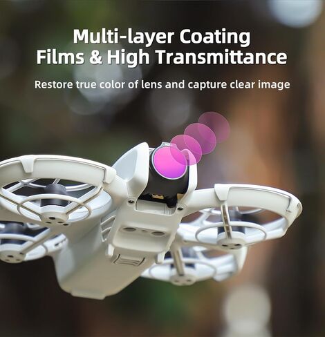 مرشحات زجاجية بصرية خفيفة للغاية لكاميرا الطيران DJI NEO الاحترافية MCUV+CPL+ND8+ND16+ND32+ND64، شفافية عالية وسطوع عالٍ لاستعادة اللون الحقيقي (MCUV+CPL+ND32+ND64) in Kuwait