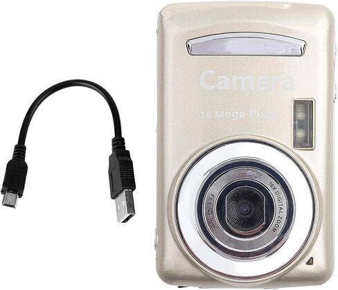 TOPINCN Digital Camera Recorder, Digital Video Camera 2MP 720P 30FPS Vlogging Camera 16X Zoom Mini for Outdoor(Gold) in Saudi Arabia