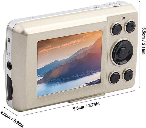 TOPINCN Digital Camera Recorder, Digital Video Camera 2MP 720P 30FPS Vlogging Camera 16X Zoom Mini for Outdoor(Gold) in Saudi Arabia