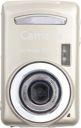 TOPINCN Digital Camera Recorder, Digital Video Camera 2MP 720P 30FPS Vlogging Camera 16X Zoom Mini for Outdoor(Gold) in Saudi Arabia