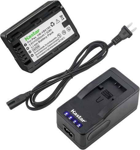 Kastar LED Super Fast Charger & Battery Replacement for Panasonic VW-VBK180 HC-V700 HDC-HS60 HS80 SD40 SD60 SD80 SD90 SDX1H TM40 TM41 TM55 TM80 TM90 SDR-H100 H101 H85 S50 S70 S71 SDR-T50 T70 T71 T76 in Saudi Arabia