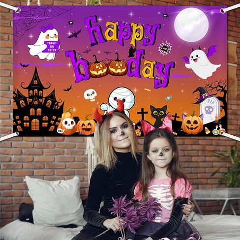 عيد الهالوين بودي عيد ميلاد خلفية راية الهالوين Spooktacular لطيف شبح موضوع ديكور للبنين بنات استحمام الطفل حفلة عيد ميلاد زينة صور استوديو الدعائم ديكور لوازم 70.8x43.3 بوصة in Saudi Arabia
