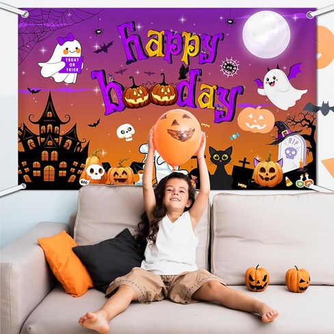 عيد الهالوين بودي عيد ميلاد خلفية راية الهالوين Spooktacular لطيف شبح موضوع ديكور للبنين بنات استحمام الطفل حفلة عيد ميلاد زينة صور استوديو الدعائم ديكور لوازم 70.8x43.3 بوصة in Saudi Arabia