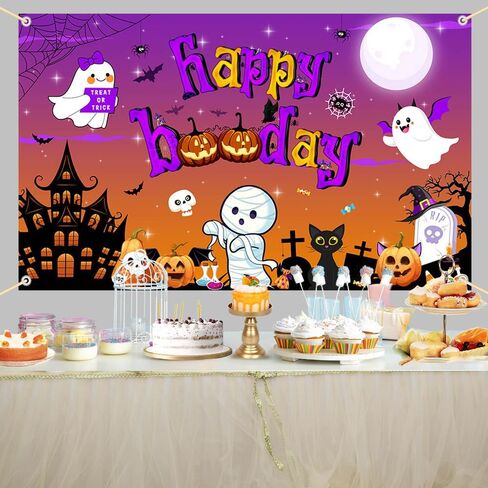 عيد الهالوين بودي عيد ميلاد خلفية راية الهالوين Spooktacular لطيف شبح موضوع ديكور للبنين بنات استحمام الطفل حفلة عيد ميلاد زينة صور استوديو الدعائم ديكور لوازم 70.8x43.3 بوصة in Saudi Arabia