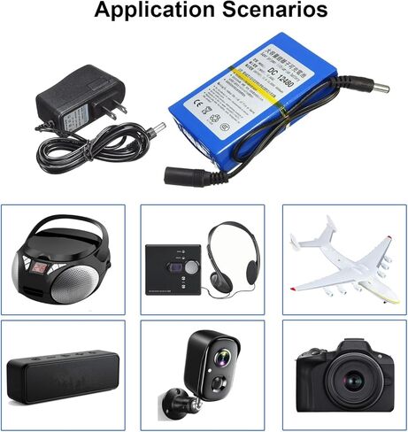 NOUCHU 1 Pack DC 12480 12V 4800mAh بطارية ليثيوم أيون قابلة للشحن مع شاحن للبلوتوث (أزرق) in Kuwait