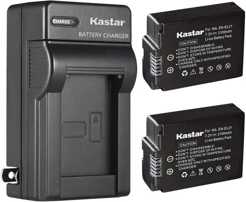 Kastar AC Wall Battery Charger Replacement for Nikon EN-EL21 ENEL21 Battery, Nikon MH-28 MH28 Charger, Nikon 1 V2 Digital Camera, Nikon 1V2 Digital Camera in Saudi Arabia