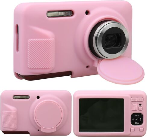 حافظة RAIALL لكاميرا KODAK PIXPRO FZ55 الرقمية، حافظة واقية من السيليكون الناعم لكاميرا تسجيل الفيديو KODAK PIXPRO FZ55، حافظة كاميرا FZ55 خفيفة الوزن ومقبض جلد الجسم، وردي in Kuwait