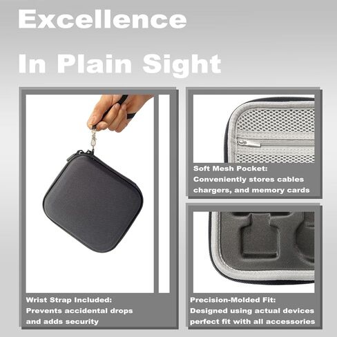 Hard Protective Carrying Case for Insta360 GO Ultra Shockproof Water-Resistant EVA Shell Travel Storage Bag with Custom Fit Compartments, Carabiner Clip and Wrist Strap Ultra Compact Cover Case Bag in Kuwait