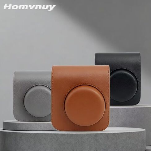 Protective Cover Case for Fujifilm Instax Mini 41 Instant Camera - Premium Synthetic Leather Skin with Detachable Adjustable Strap (Black) in Kuwait