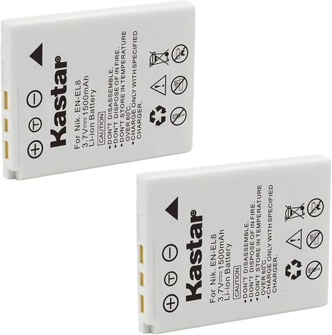 Kastar 2 Pack EN-EL8 Battery for Nikon Coolpix P1 Coolpix P2 Coolpix S1 S2 S3 S5 S6 S7 S7c Coolpix S8 Coolpix S9 Coolpix S50 S50c Coolpix S51 S51c Coolpix S52 S52c Cool-Station MV-11 MV-12 Cameras in Saudi Arabia