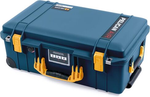 Pelican Air 1535 Carry-on Case by ColorCase - Deep Pacific Blue - Medium Size Waterproof Case with TrekPak Divider System & Mesh Lid Organizer - Black Handles & Latches in Kuwait