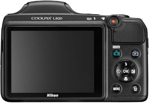 كاميرا نيكون COOLPIX L820 16 ميجابكسل CMOS الرقمية مع عدسة تكبير 30x وفيديو عالي الدقة 1080 بكسل (أحمر) (الطراز القديم) in Saudi Arabia