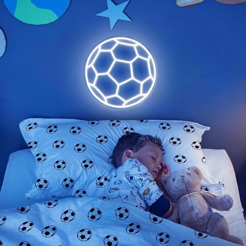 YSMNDE كرة القدم النيون علامة لديكور الجدار، عكس الضوء كرة القدم ضوء النيون لغرفة الأولاد، USB بالطاقة الرجبي أضواء LED لكهف الرجل والمراهقين وغرف الألعاب، هدية لمحبي الرجبي in Kuwait