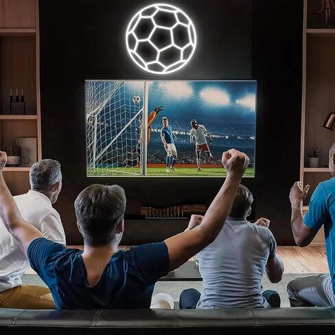 YSMNDE كرة القدم النيون علامة لديكور الجدار، عكس الضوء كرة القدم ضوء النيون لغرفة الأولاد، USB بالطاقة الرجبي أضواء LED لكهف الرجل والمراهقين وغرف الألعاب، هدية لمحبي الرجبي in Kuwait