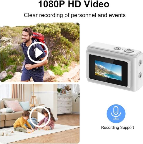كاميرا VBESTLIFE Mini Camera 1080P HD مسجل فيديو، كاميرا فيديو رقمية على شكل سلسلة مفاتيح مع شاشة HD 0.96 بوصة، كاميرا صغيرة محمولة للسفر، مدونة فيديو (وردي) in Saudi Arabia