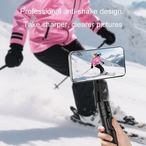 EBTOOLS حامل ثلاثي عصا سيلفي 64 سم، ارتفاع قابل للتعديل، جهاز تحكم عن بعد لاسلكي، دوران 360 درجة، مضاد للاهتزاز، عصا سيلفي مغناطيسية 3 في 1 قابلة للتمديد، حامل هاتف مغناطيسي قابل للطي in Kuwait
