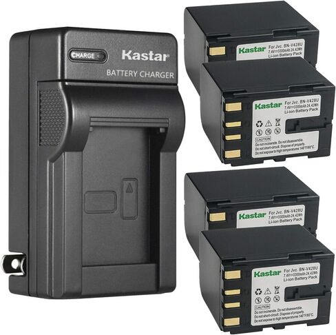 Kastar BN-V428 AC Wall Battery Charger Replacement for JVC GR-DVF10, GR-DVF20, GR-DVF202, GR-DVF303, GR-DVF305, GR-DVF505, GR-DVL100, GR-DVL100U, GR-DVL105, GR-DVL105U, GR-DVL107 in Saudi Arabia