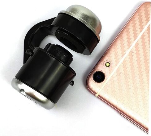 مجهر بمشبك قطعة واحدة من Uonlytech للهواتف، زجاج مكبر مع ضوء LED، مكبر مجهر متين للهاتف من أجل الظروف الخافتة والاختيار in Saudi Arabia