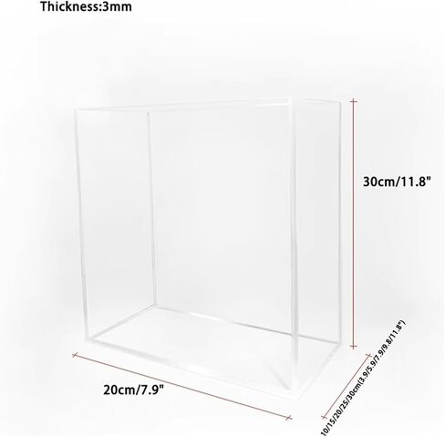 Acrylic Photography Dynamic Water Tank, Acrylic Photography Water Tank Display Box Multiple Sizes 3mm(20x30x30cm(7.9x11.8x11.8in)) in Saudi Arabia