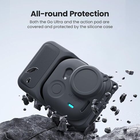 جراب من السيليكون لهاتف Insta360 GO Ultra، غطاء حماية ومقاوم للصدمات وغطاء عدسة واقٍ لكاميرا الحركة وملحقات حماية الكاميرا الشاملة (وردي) in Saudi Arabia